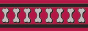 Postroj reflexní Red Dingo Bones 12mm x 30-44cm - červený