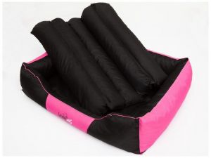 Pelíšek pro psa Comfort - růžový s černou