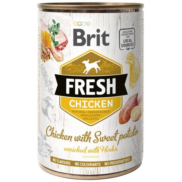 Brit Fresh konzerva Chicken with Sweet Potato 400g
