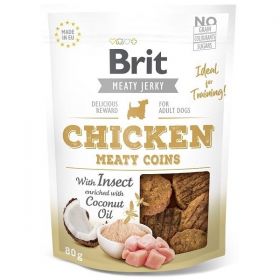 Brit pamlsky Jerky Chicken with Insect Meaty Coins 80g