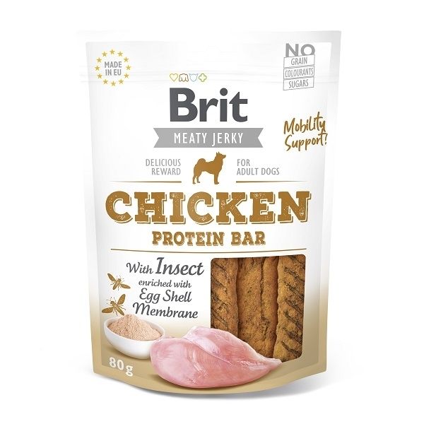 Brit pamlsky Jerky Chicken with Insect Protein Bar 80g