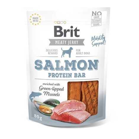 Brit pamlsky Jerky Salmon Protein Bar 80g