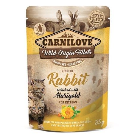 Carnilove Cat Pouch Kitten Rich in Rabbit with Marigold 85 g