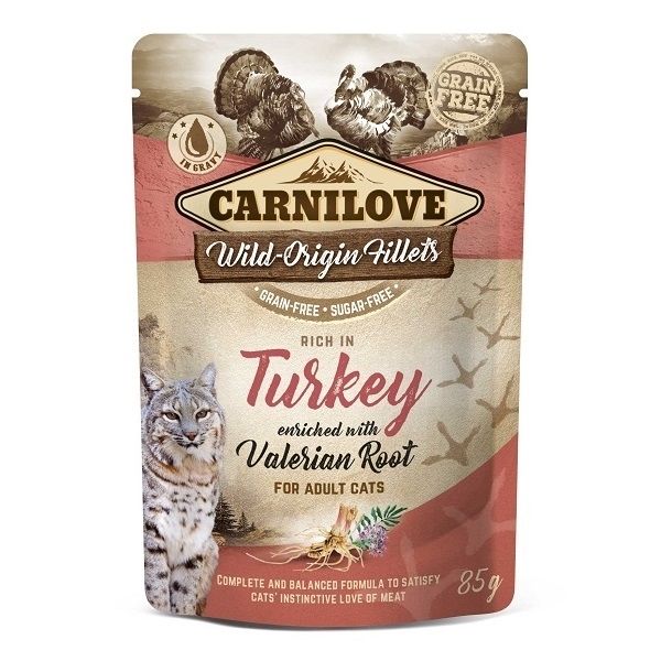 Carnilove Cat Pouch Rich in Turkey with Valerian 85 g