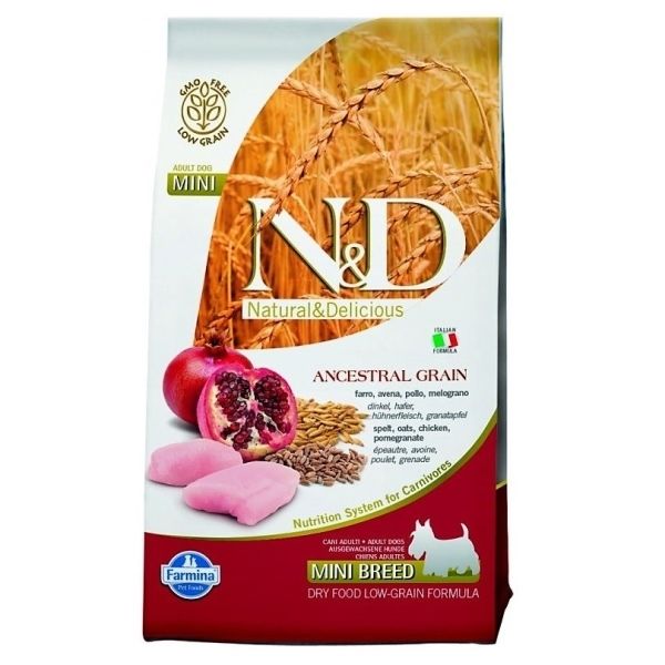 N&D Ancestral Grain Dog Adult Mini Chicken & Pomegranate 800 g