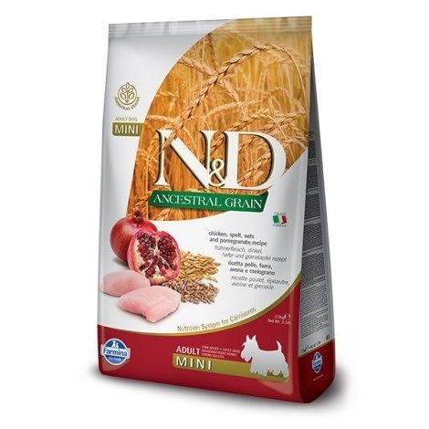 N&D Ancestral Grain Dog Adult Mini Chicken & Pomegranate 2,5 kg