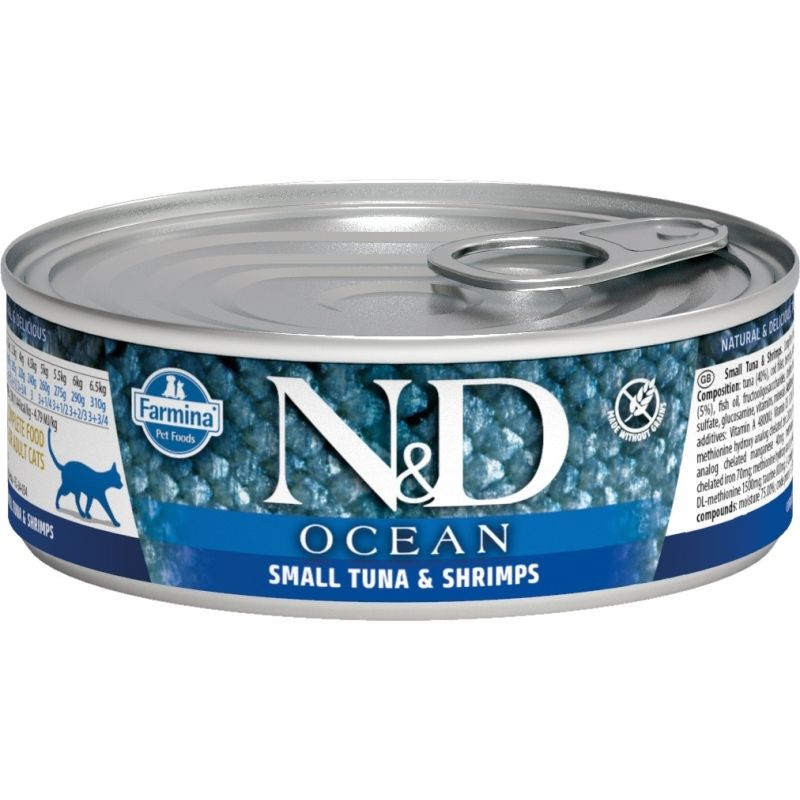 N&D OCEAN Cat konz. Adult Small Tuna & Shrimps 80 g