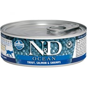 N&D OCEAN Cat konz. Adult Trout & Salmon & Shrimps 80 g