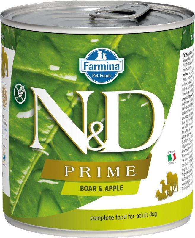 N&D PRIME Dog konz. Adult Boar & Apple 285 g 