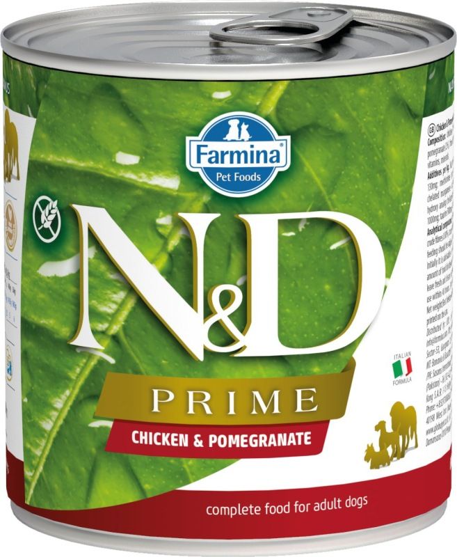 N&D PRIME Dog konz. Adult Chicken & Pomegranate 285 g
