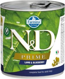 N&D PRIME Dog konz. Adult Lamb & Blueberry 285 g