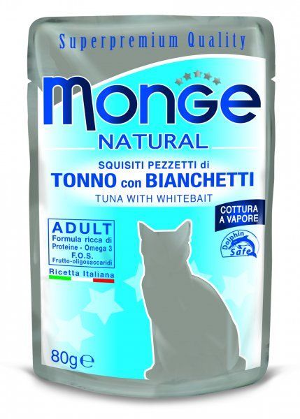 Monge Natural Cat tuňák a ančovičky - kapsička 80 g